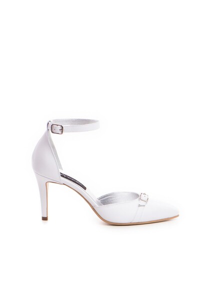 The 5th Element White Fiore genuine leather stiletto shoes