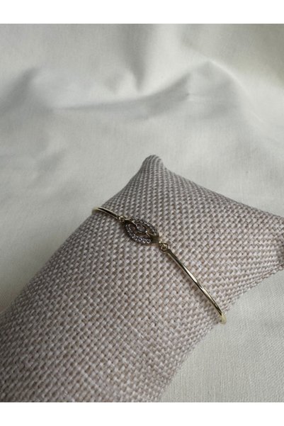 bijux by mrv White Stone Eye Thin Cuff Bracelet