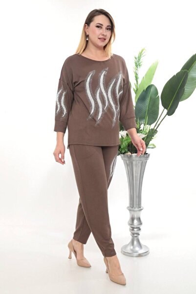 JERFİ Women's Plus Size Double Modal Set