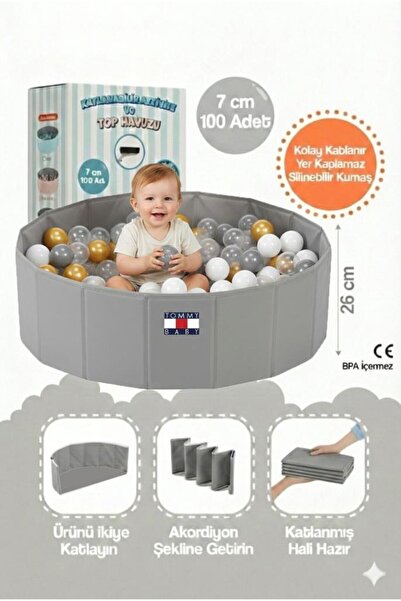 Tommybaby Katlanır Aktivite ve Top Havuzu, 100 Adet Toplu