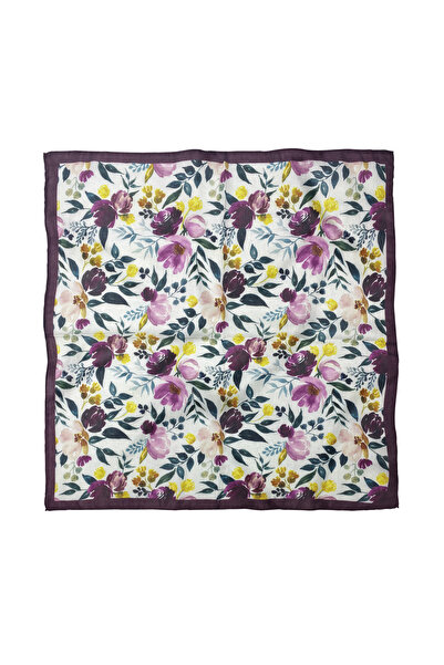 Sultan İpek وشاح/باندانا من القطن والبوليستر بنقشة الزهور مقاس 60x60 سم