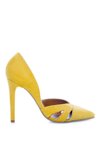 The 5th Element Yellow Cut Out genuine leather stiletto shoes