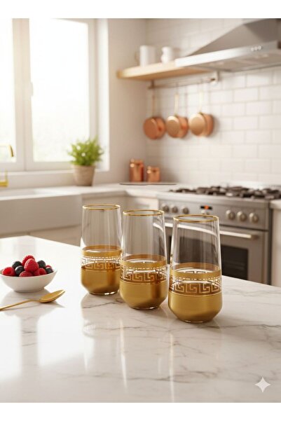 GenelTedarik LAV 3'lü Bardak Seti-Su Ve Meşrubat Bardağı Takımı-480cc 3'lü Ca...