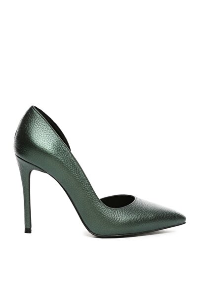The 5th Element Pantofi stiletto piele naturala Verde Metallic Cut