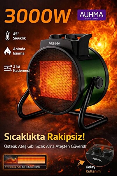 Merwish 3000W Elektrikli Isıtıcı Fan PTC Panel Sessiz Çalışma Hızlı Isınma Gü...