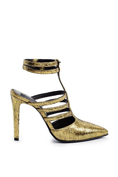 The 5th Element Pantofi stiletto piele naturala Auriu Multi Strap