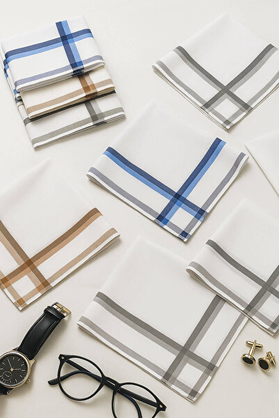 Hepsine Rakip Set de 12 batiste de buzunar pentru bărbați 42x42 cm Bumbac Mir...