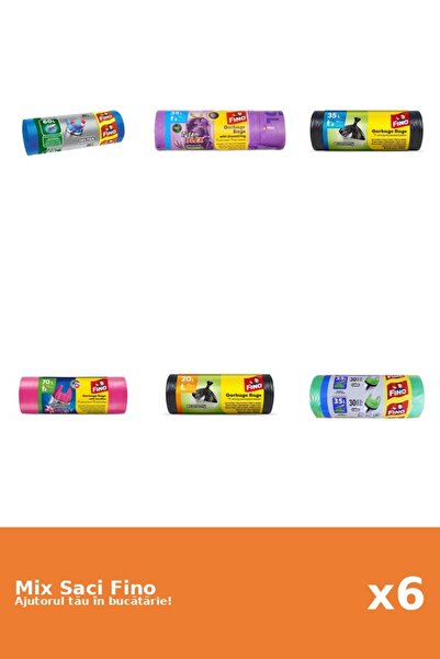 Fino Set 6 Saci Fino: 1x 20 buc, 1x 35 l, 3x 30 buc, 1x 70 l