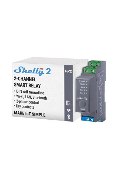 Shelly Pro 2 Din Rail 2 Channel Smart Relay