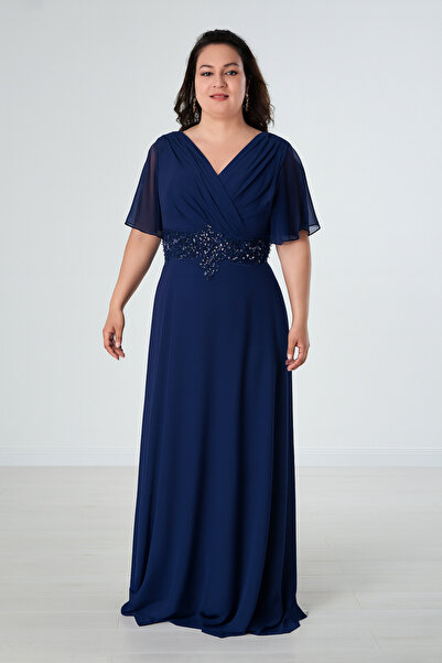 dml giyim Drapeli şifon elbise