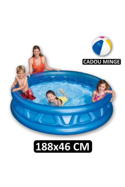 hoffmans Blue Inflatable Round Relief Pool - 188 x 46 cm, 790 Liters
