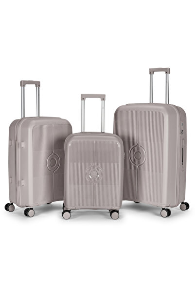 LİMRA A travel luggage set consisting of 3 wheeled suitcases with a sturdy an...