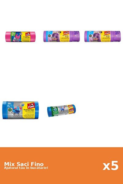 Fino Set 5 Saci Fino: 1x 70 l, 2x 35 l, 1x 30 buc, 1x 20 buc