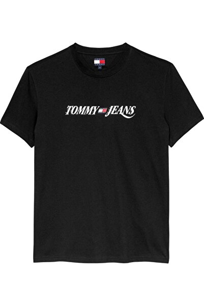 Tommy Hilfiger Ανδρικό μαύρο μπλουζάκι με λογότυπο μάρκας, κατάλληλο για καθη...