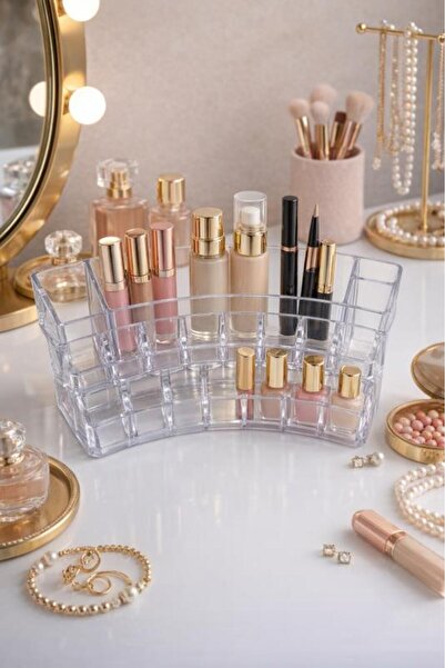 Ark كود 2047 منظم شفاف متعدد الأغراض للمجوهرات والمكياج مكون من 19 قسمًا