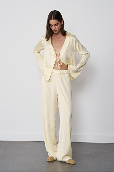 Beyyoglu Saten Beli Lastikli Pantolon