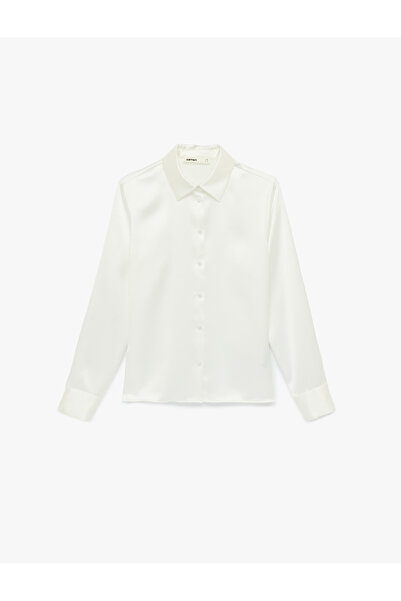 Koton Regular Fit Long Sleeve Buttoned Satin Shirt