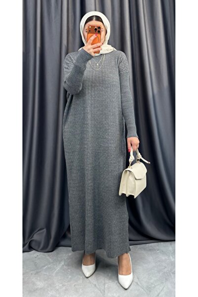 NİSUM MODA Hair Braided Knitted Dress