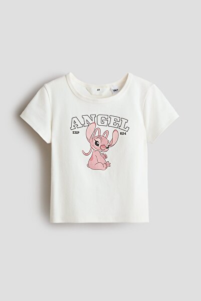 H&M Pamuklu ve Baskı Motifli Üst