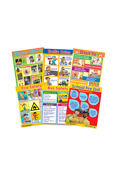123Publishing House أساسيات السلامة (6 لوحات جدارية) - مجموعة لوحات جدارية تع...