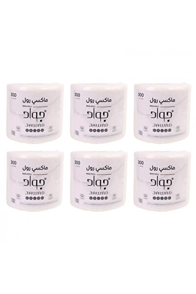 Jawad Jawad Maxi Roll Tissues 300 Meters, 2-Ply, Highly Absorbent | 6 Pack