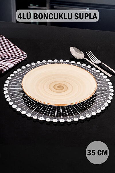 Dolkin Home 4 Adet Boncuklu Mika 35 cm Supla Sunum Servis Organizasyon Düğün ...