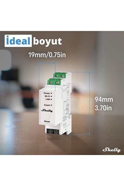 Shelly Pro 3EM 3CT 63 DIN Ray Akıllı 3 Faz Enerji Ölçer