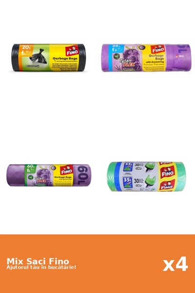 Fino Set 4 Saci Fino: 2x 30 buc, 1x 35 l, 1x 60 l