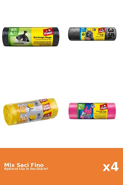 Fino Set 4 Saci Fino: 1x 20 buc, 1x 35 l, 1x 30 buc, 1x 70 l
