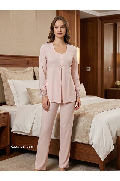 by İGP Pregnant Postpartum Long Sleeve Pajama Set