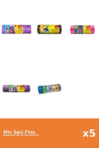 Fino Set 5 Saci Fino: 1x 35 l, 1x 30 buc, 1x 70 l, 1x 60 l, 1x 20 buc