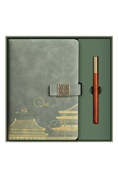 BLA BLA FOAM Premium Gift Set: Agenda with Fine Green Eco-Leather Cover and E...