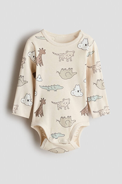 H&M Pamuklu ve Baskılı Body