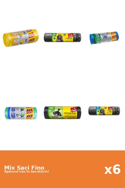Fino Set 6 Saci Fino: 2x 30 buc, 1x 60 l, 2x 20 buc, 1x 35 l