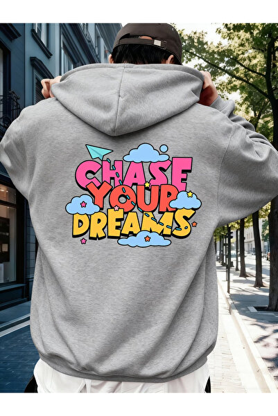 ELAN WEAR Printed women's/men's unisex Oversized Hooded sweatshirt