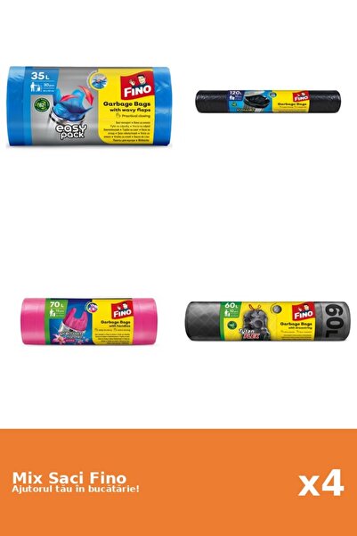 Fino Set 4 Saci Fino: 1x 30 buc, 1x 120 l, 1x 70 l, 1x 60 l