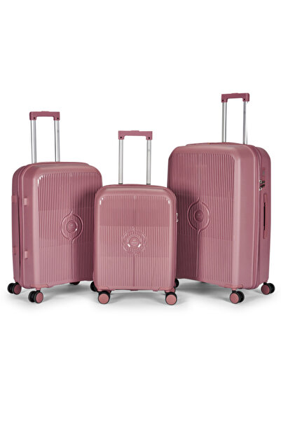 LİMRA A travel luggage set consisting of 3 wheeled suitcases with a sturdy an...