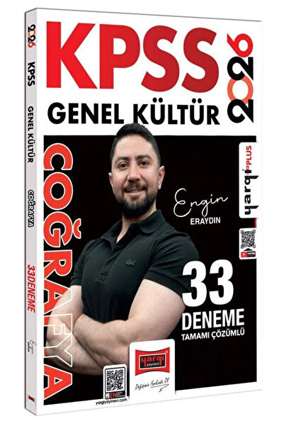 Yargı Yayınları 2026 KPSS Genel Kültür Tamamı Çözümlü Coğrafya 33 Deneme (Eng...