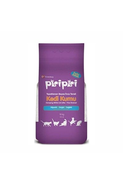 Pisipisi Pudra Kokulu İnce Taneli Topaklanan Bentonit Kedi Kumu 10 kg