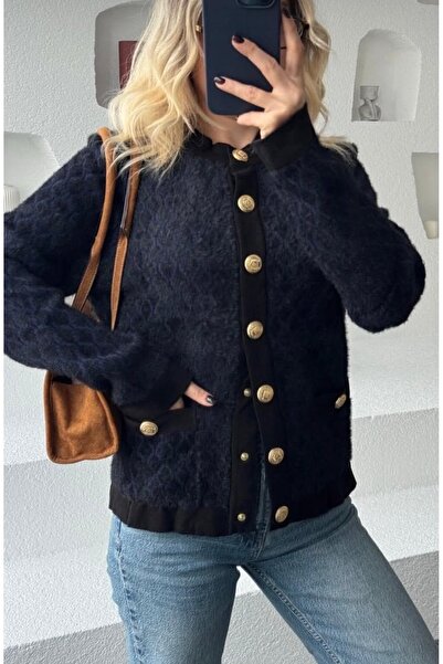 Marka Giyim Baklava Pattern Bearded Cardigan