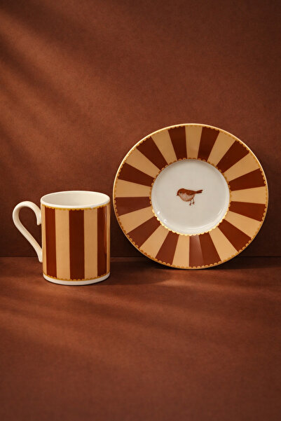 YzHome 2-Person Porcelain Gilded Lovely Birds Special Design Bird Coffee Cup ...