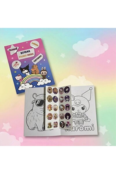 Butik Center Boyama Sticker Maske Seti | Çocuklar İçin Eğlenceli Boyama Kitab...