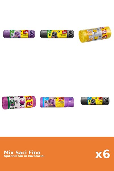 Fino Set 6 Saci Fino: 2x 60 l, 1x 30 buc, 1x 20 buc, 2x 35 l