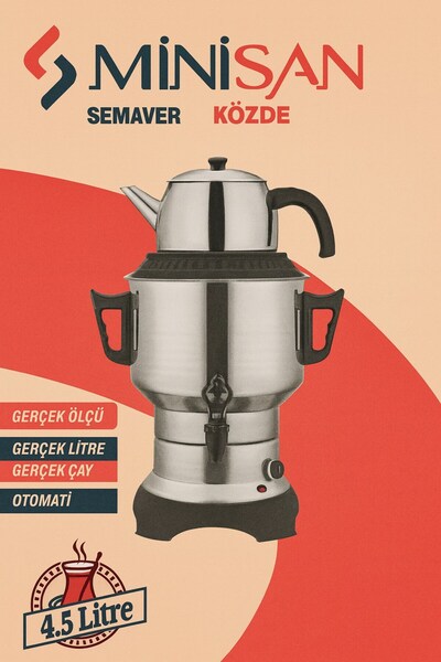 Minisan 4.5 Litre Közde Semaver Elektrikli Çay Makinesi