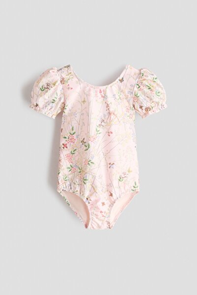 H&M Baskılı ve Kabarık Kollu Mayo