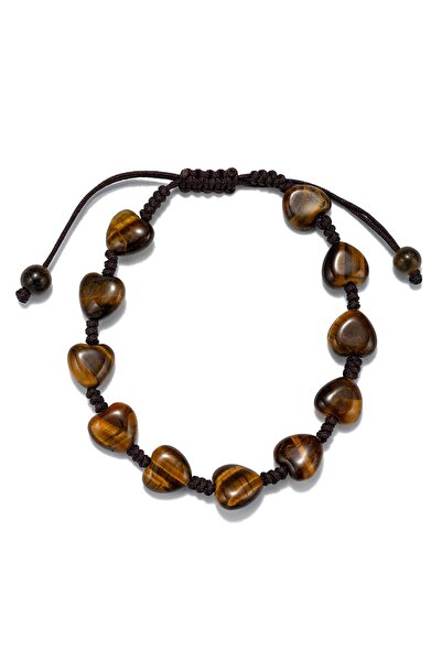 XTERRA Brățară lucrată manual cu inimă și ochi de tigru pentru încredere