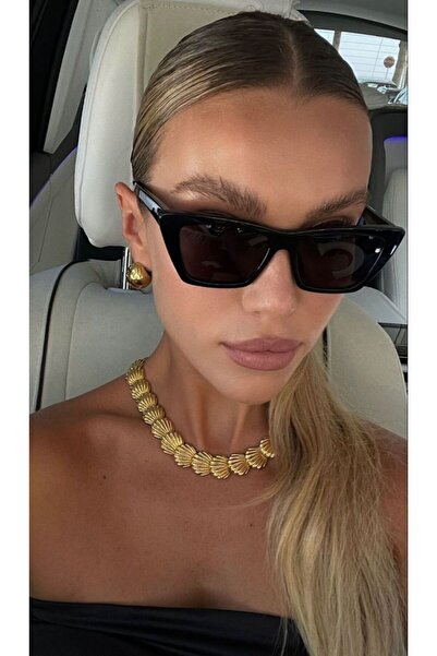 Goldmine Unisex Cat Eye Square Sunglasses Black