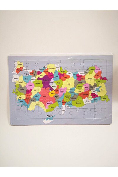Yıldız Kardeşler Türkiye Haritası Karton Puzzle Yapboz 48 Parça Çocuklar için...