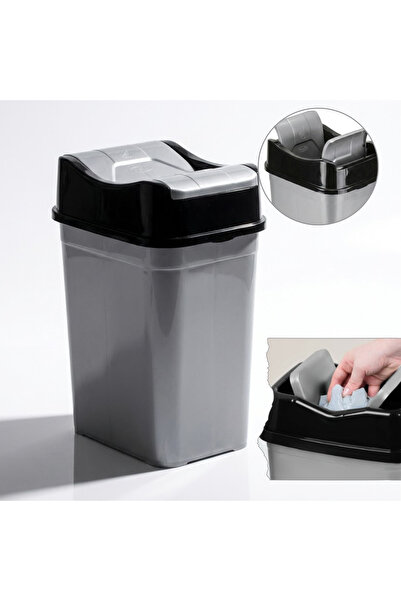 Salestore.ro Coș de gunoi compact cu capac rabatabil de 22 l, din plastic, gr...