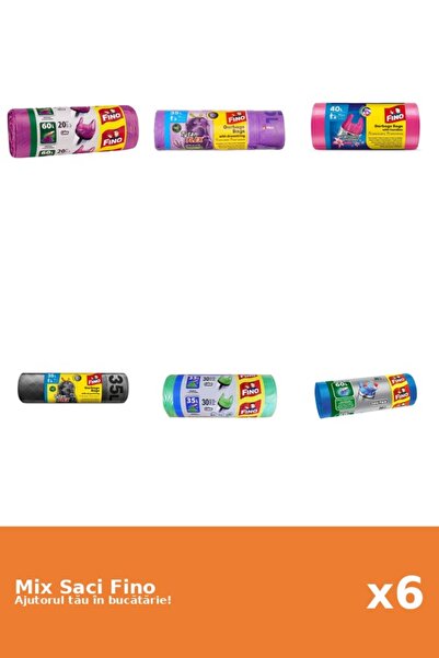 Fino Set 6 Saci Fino: 2x 20 buc, 2x 35 l, 1x 40 l, 1x 30 buc